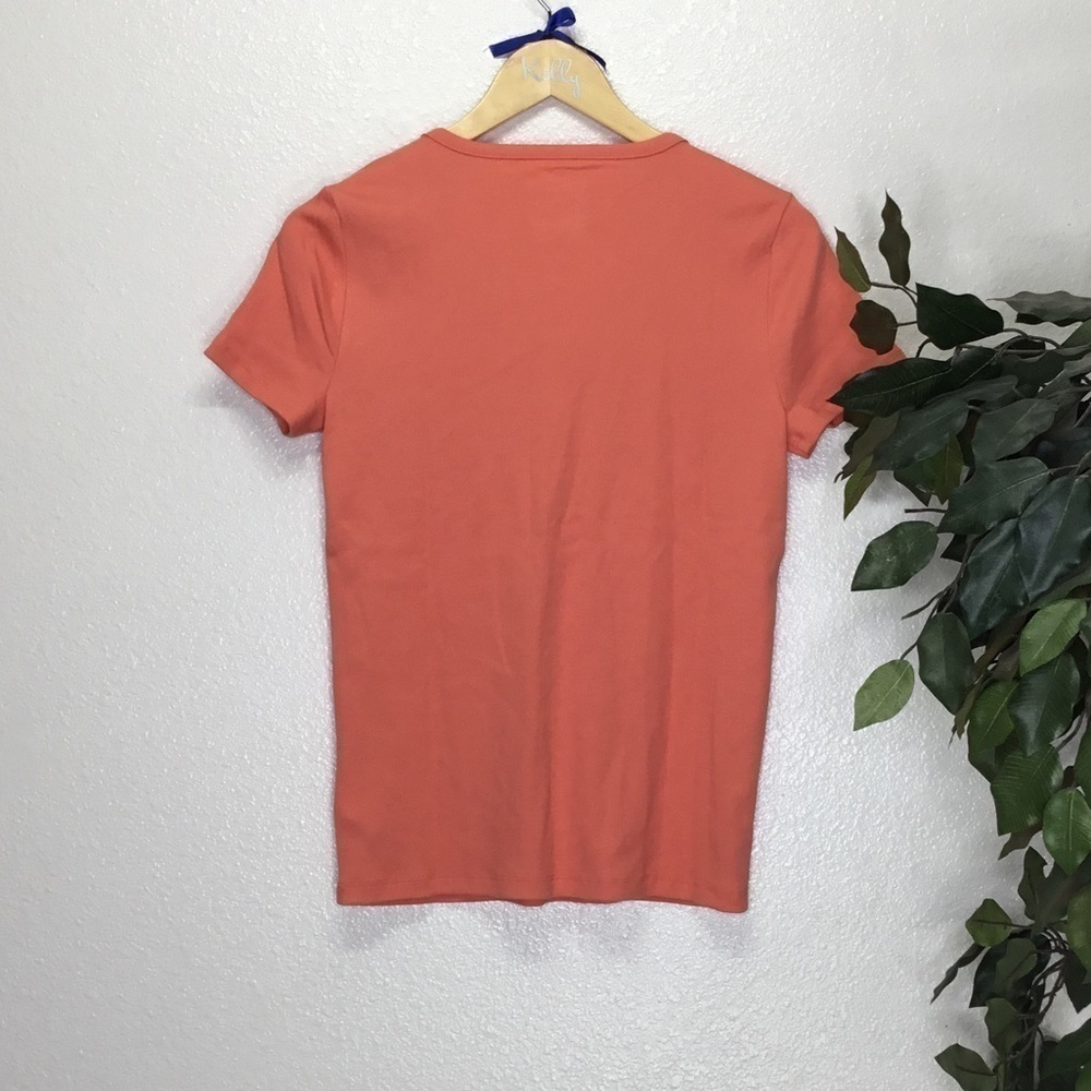 NWT Gap Orange Ribbed Short Sleeve Top - Picture 6 of 6